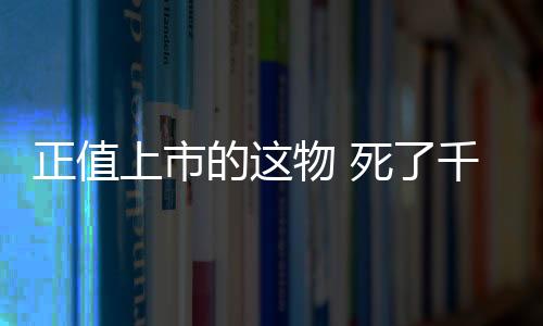 正值上市的这物 死了千万别吃